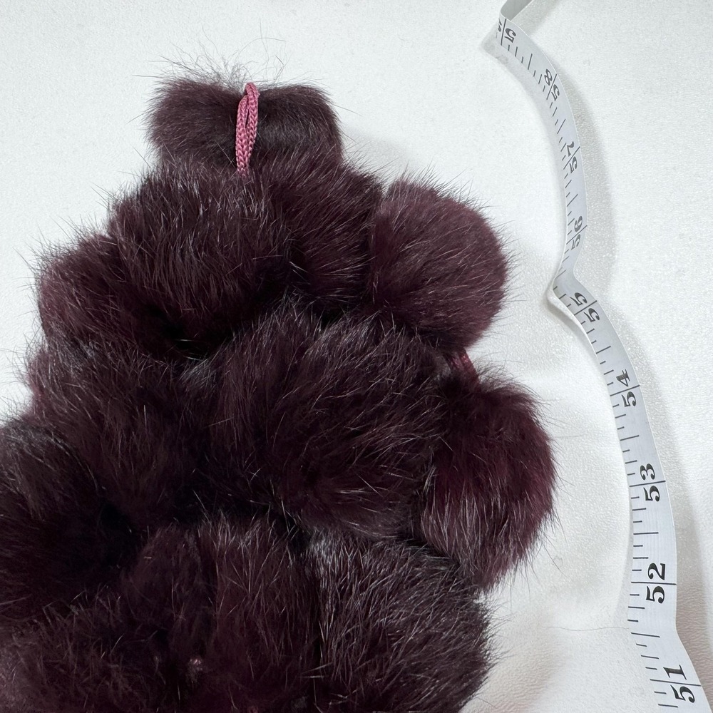 Fur Pom Pom Scarf Womens One Size Purple Neck Warmer Winter Wrap Soft Plush - Picture 4 of 6